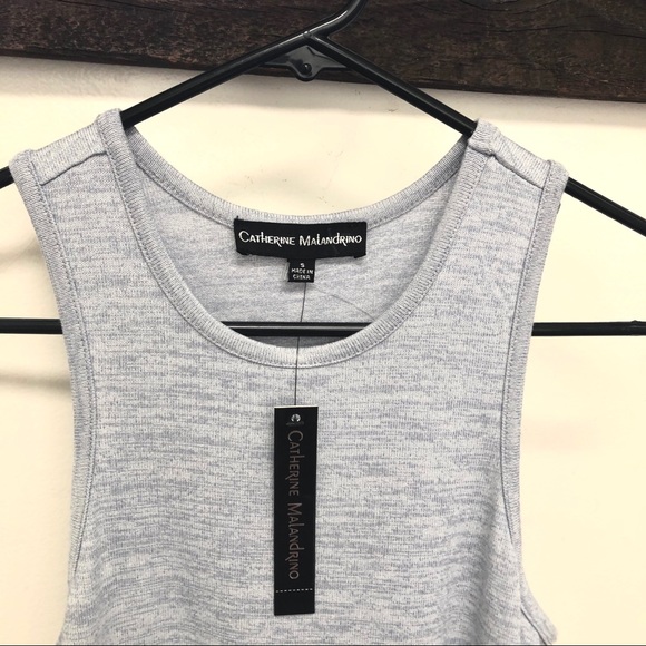 Catherine Malandrino Knit Tank Top Heathered Blue - Picture 3 of 3